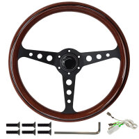 Large vintage wooden steering wheel, boat steering wheel...