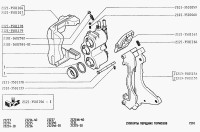 Pinza de freno completa lado izquierdo para Lada Niva 2121, 21213, 21214, 21215