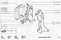 Caliper carrier, holder for brake pads left Lada Niva, 21213-3501155