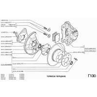 Pinça de travão direita completa com cilindro de travão, Lada 2101-2107, 21010-3501010