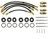 Brake repair kit: brake hose + pins + cuffs + valve,...