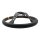 Sportlenkrad in schwarz bezogen, geschüsselt 80mm mit Huppenknopf in Schwarz 35cm
