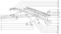 Kunststoffleiste Leiste Auflage Stoßstange hinten Lada Niva 2121, 2121-2804052