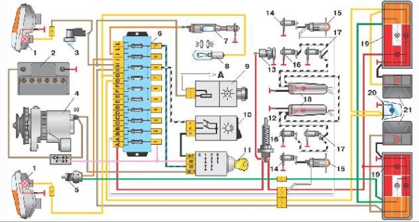 Schalter +Relais Warnblinker zum Nachrüsten Lada 2103- 07, Niva 21214, 6-Kontakte