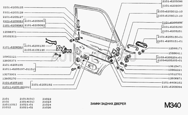 Serrure de porte, plaque de serrure, verrouillage à lextérieur Lada 2101-07, Lada Niva