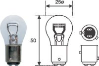 Ampoule 12 volts 21 watts pour toutes les Lada, Niva, douille: BAZ15D, 2 fils