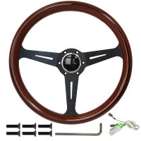 Large vintage wooden steering wheel, boat steering wheel...