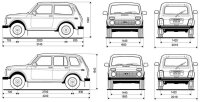 Dachgepäckträger auf Regenrinnen, Träger für Dach für Lada Niva 2121, Urban 137cm, 16cm hoch