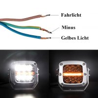 Nebelscheinwerfer LED, Starkes helles Licht, stabiles Gehäuse in Chrom, Wasserdicht IP67 mit E-Zeichen, Paar