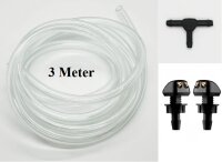 2 x double nozzle/ spray nozzle, T-piece and 3 meter hose...