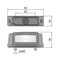 Nummernschildbeleuchtung, Kennzeichenbeleuchtung alle KFZ 90x39x25mm, 5 W