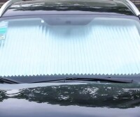 Sunshade for windshield, pleated blind, UV protection for cars and motorhomes, 46 cm wide, extendable to 120 cm