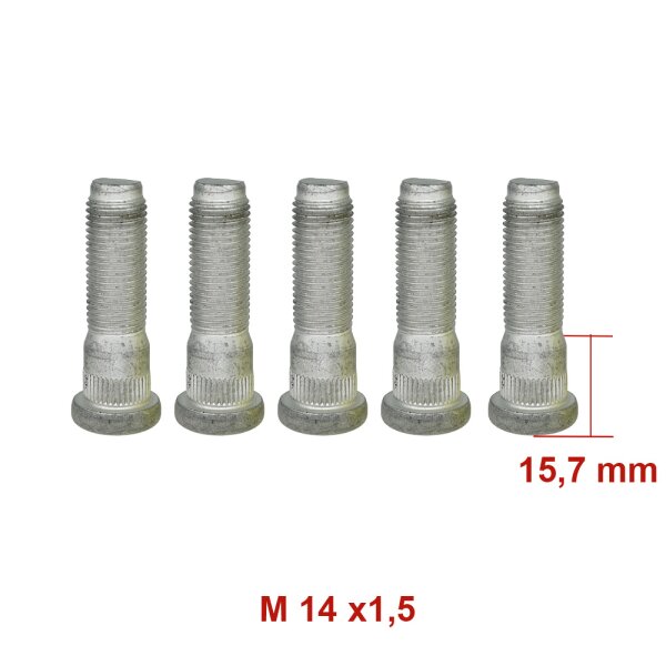 5 x Wheel Bolts, Wheel Screws for Land Rover Defender Series 1, 2, and 3, 55.5mm Drive-In, M 14