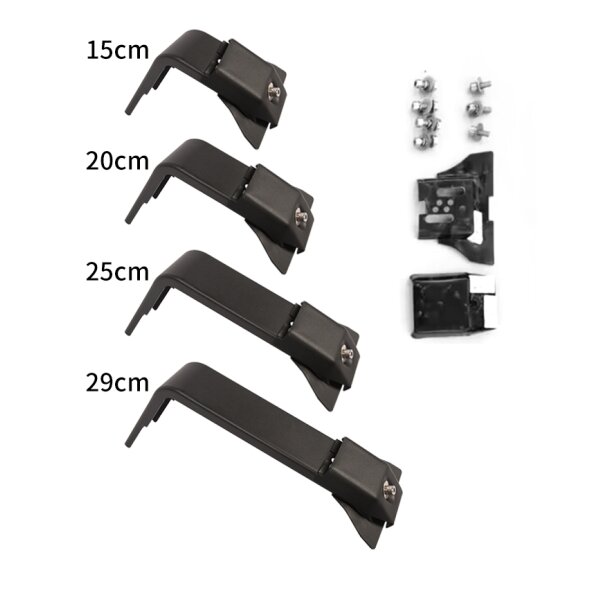 2 x Fuß / Halterung Set für Dachträger Dachgepäckträger, Halterung auf Regenrinnen, 15cm hoch
