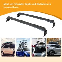 Porte-bagages de toit, 135 cm de long, 15 cm de haut, avec perçages pour feux antibrouillard, porte-vélos, canoë, kayak et coffre de toit