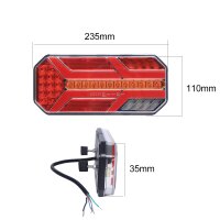 2 x St. LED Rückleuchte, Rücklicht für Anhänger, LKW, Bus, Truck, Wohnmobil 5 Funktionen, 12V/ 24V, E9-Zulassung