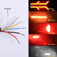 2 x St. LED Rückleuchte, Rücklicht für Anhänger, LKW, Bus, Truck, Wohnmobil 5 Funktionen, 12V/ 24V, E9-Zulassung