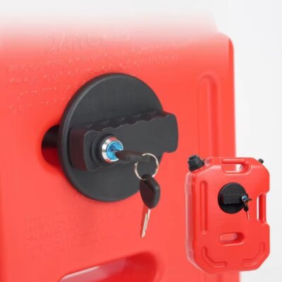10 L Kunststoffkanister Kanister Benzinkanister flach mit Griffen, Rot mit Verschluss, 47 x 34 x 10cm