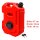 10 L Kunststoffkanister Kanister Benzinkanister flach mit Griffen, Rot mit Verschluss, 47 x 34 x 10cm