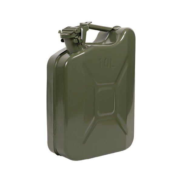10L Stahl Jägergrün Kanister, Reservekanister Benzinkanister Metallkanister Reserve Tank für Benzin oder Wasser