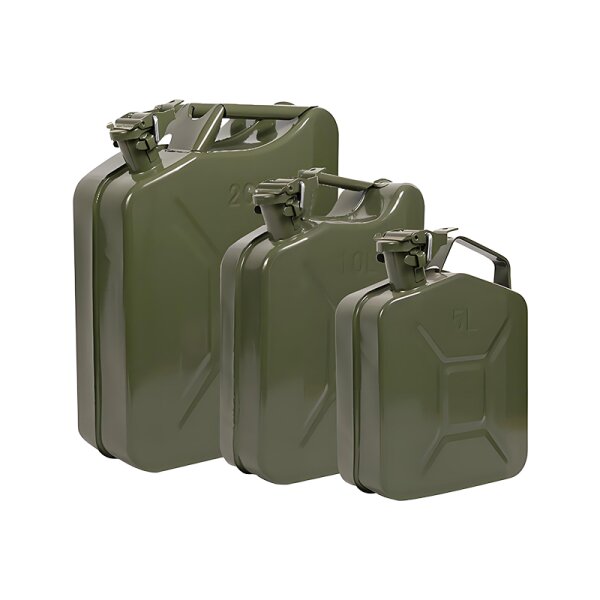 20L Stahl Jägergrün Kanister, Reservekanister Benzinkanister Metallkanister Reserve Tank für Benzin oder Wasser