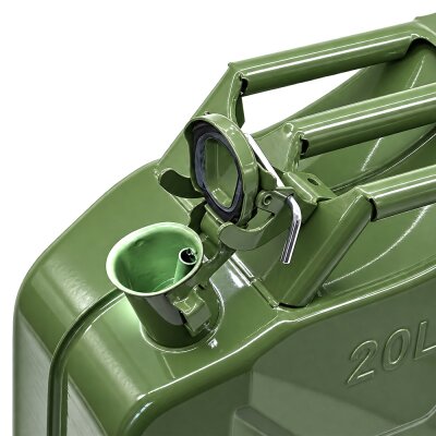 20L Stahl Jägergrün Kanister, Reservekanister Benzinkanister Metallkanister Reserve Tank für Benzin oder Wasser