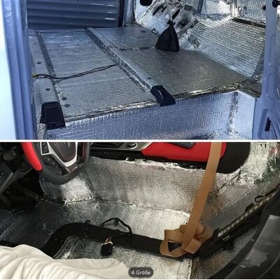 Schallisolierung, Dämmung, sound proof Isolierung 1cm Stärke für alle KFZ, selbstklebend, antikarrosiv, 0,50m x 1cm, Länge 20 Meter