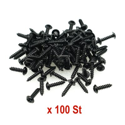 100 x Blechschrauben Stahlschrauben Kreuz selbstbohrend, schwarz verzinkt 4,9 x 14mm  für Blecharbeiten, Karroserie und  KFZ Montage