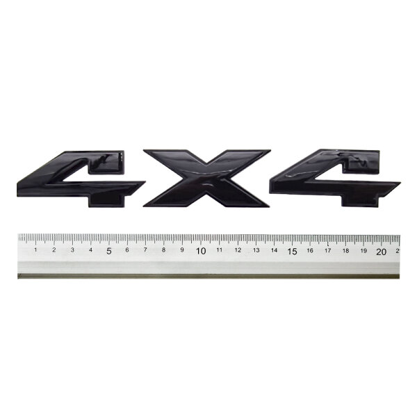 Emblem 4 x 4, offroad Typenschild schwarz glänzend 21cm x 3cm, selbstklebend