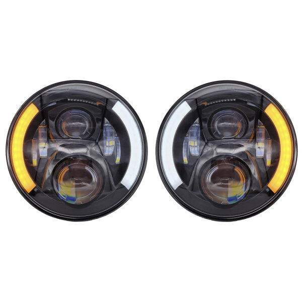 Headlights, flashing light, driving lights, low beam, high beam LED 7 " 177 mm, IP67 with E-mark