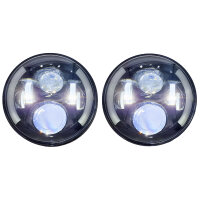 Headlights, flashing light, driving lights, low beam, high beam LED 7 " 177 mm, IP67 with E-mark