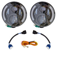 Headlights, flashing light, driving lights, low beam, high beam LED 7 " 177 mm, IP67 with E-mark