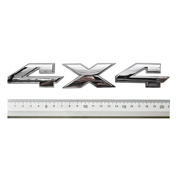 Emblem 4 x 4, offroad Typenschild chrom glänzend  21cm x 3cm, selbstklebend