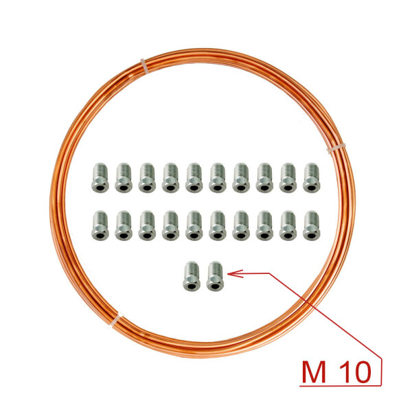 Kupferleitung Bremsleitung 10 Meter + 22 Verschraubungen Lada 2101-2107, Lada Niva 2121, 21214