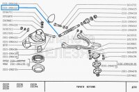 Bolzen, Schraube, Stift Befestigung vorne oben Dreieckslenker komplett Lada Niva, 2121-2904112