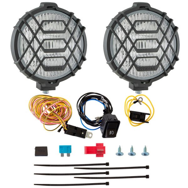 Nebelscheinwerfer RUND mit E-Zeichen Paar + Halterung + Elektrosatz Lada  2101-2107, Lada Niva 2121