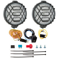 Fog lights ROUND with E-mark pair + bracket + electrical...