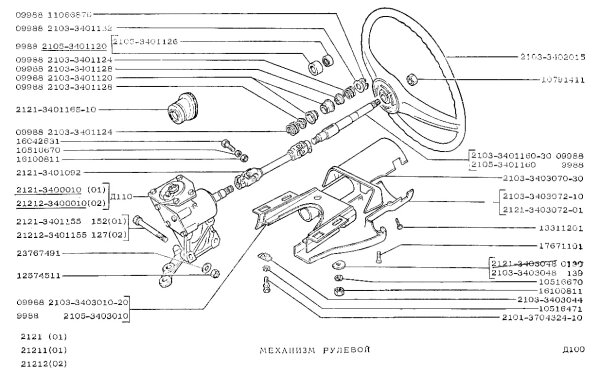 Halter Gehäuse für Lenkstock, Lenksäule Lada 2101-07, Lada Niva 2121, 21213, 21214