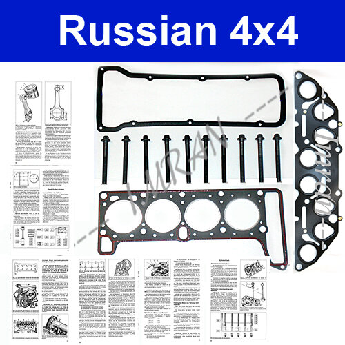 Reparatursatz Zylinderkopf, Lada Niva 21214 nach Baujahr 2010: Zylinderkopfschrauben + Dichtungen, mit Drehmomentangabe