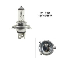 Glühbirne H4 12V 60/55W für Scheinwerfer Niva, Weiß, Pt43, Lada Niva 2121, 21214, Taiga, Travel, Bronto, Urban, Legend